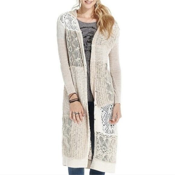 Free People Magic Dragon Patchwork Crochet Cardigan Sweater - Picture 1 of 5